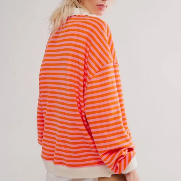 Free People We The Free | Classic Striped Oversized Crewneck | Small - Picture 4 of 16
